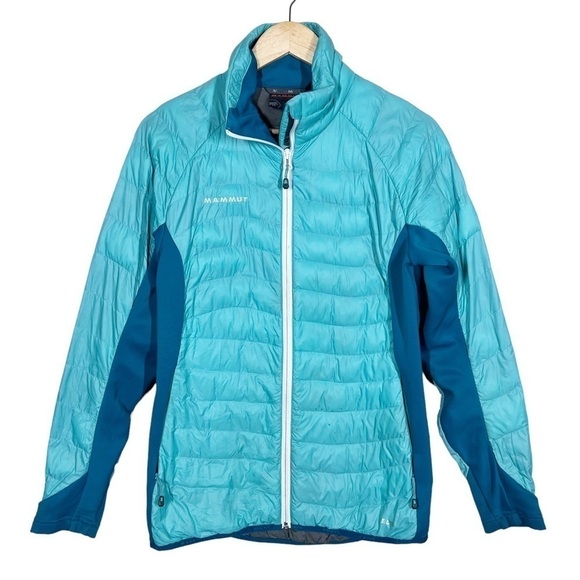 Mammut Flexidown Pertex Microlight Blue Womens Jacket Duck Down Primaloft Medium - Picture 1 of 16